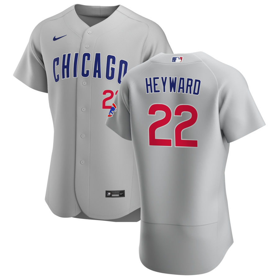 Chicago Cubs 22 Jason Heyward Men Nike Gray Road 2020 Authentic Team Jersey